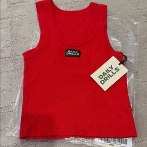 Daily Drills Vibrant Red Kids Tank Top
